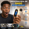 Enregistreur Vocal USB intelligent 64 Go - Discret pour vos réunions, cours et surveillance